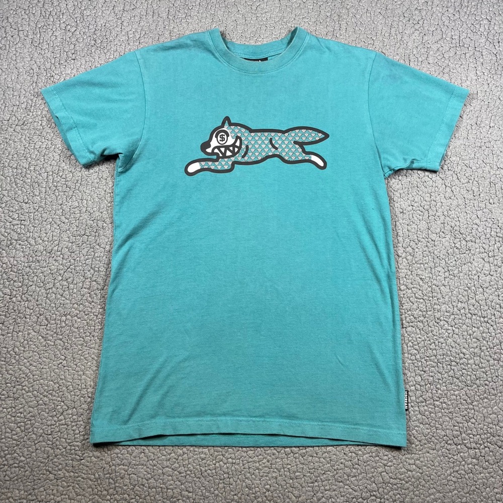 ICECREAM Running Dog Graphic T Shirt Teal Green Men's Size Small